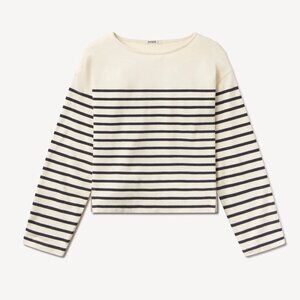 Buck Mason Catalina Breton Tee Navy and Ecru Small